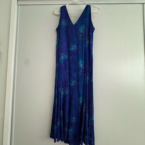 Blue silk dress